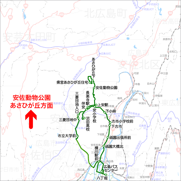 あさひが丘線/沼田ループ線-路線図