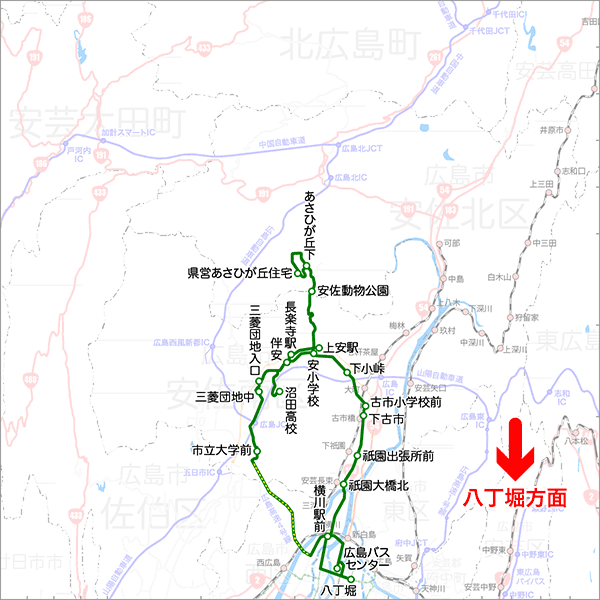 あさひが丘線/沼田ループ線-路線図