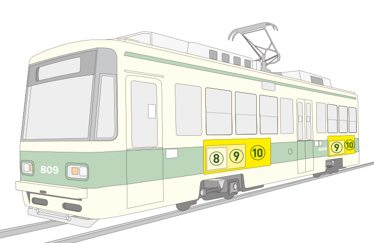 電車車内イラスト