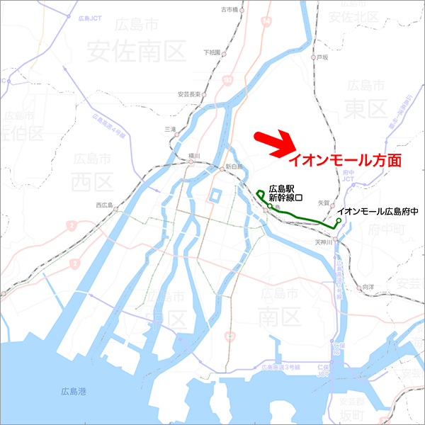 イオンモールシャトル-路線図