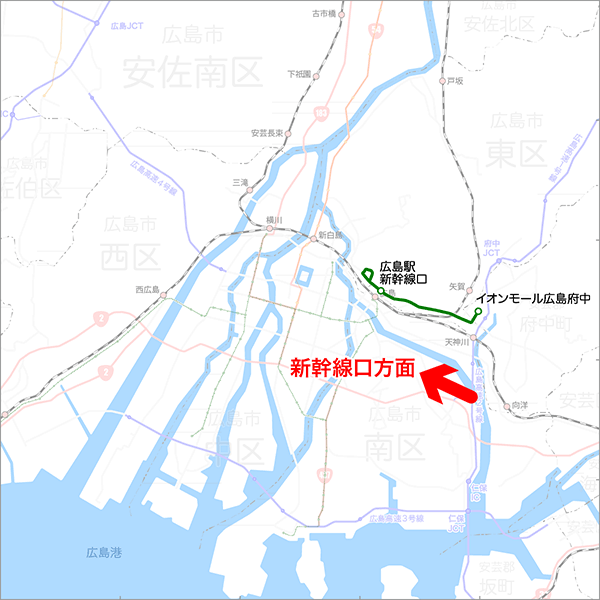 イオンモールシャトル-路線図