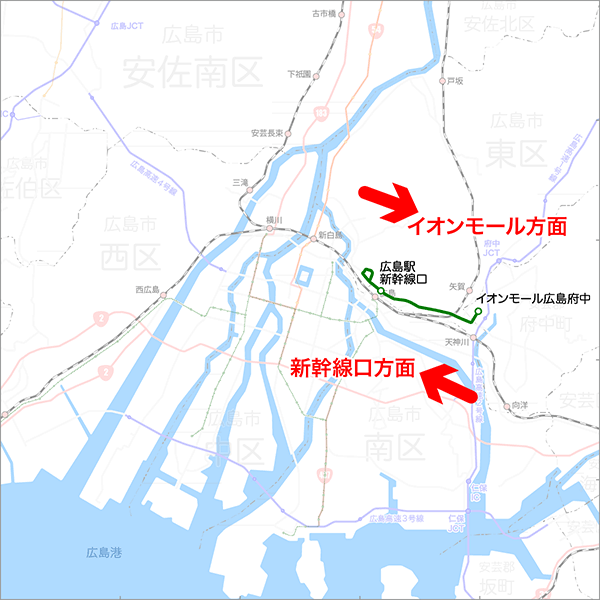 イオンモールシャトル-路線図