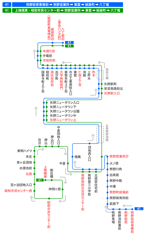 日時指定 広電バス 路線図 1997年当時 tbg.qa
