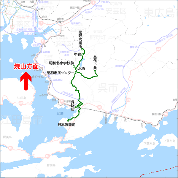 焼山熊野苗代線-路線図