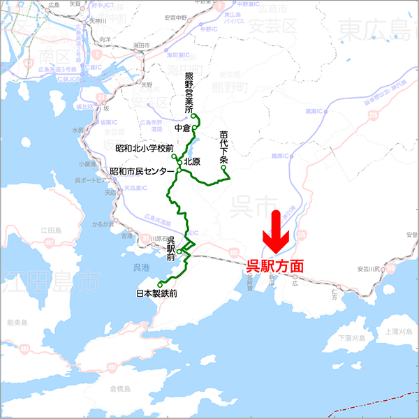 焼山熊野苗代線-路線図