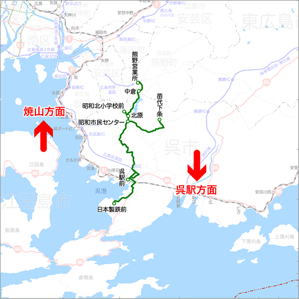 焼山熊野苗代線-路線図