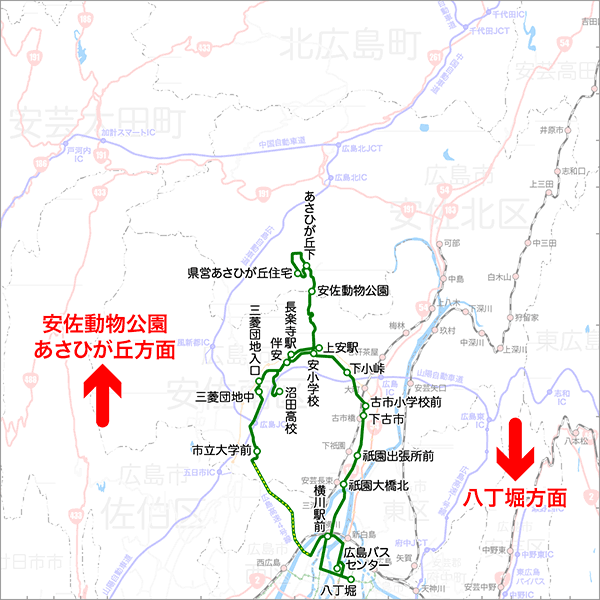 あさひが丘線/沼田ループ線-路線図