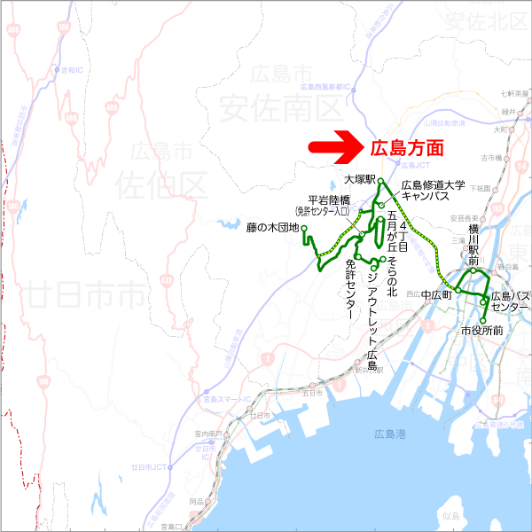 五月が丘団地・免許センター線-路線図