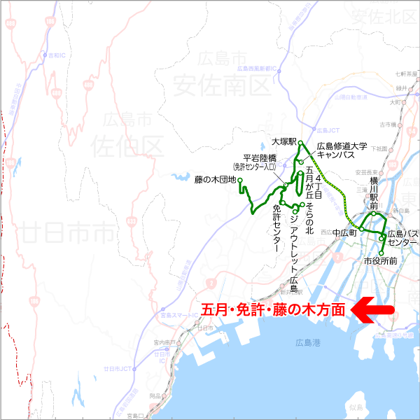 五月が丘団地・免許センター線-路線図