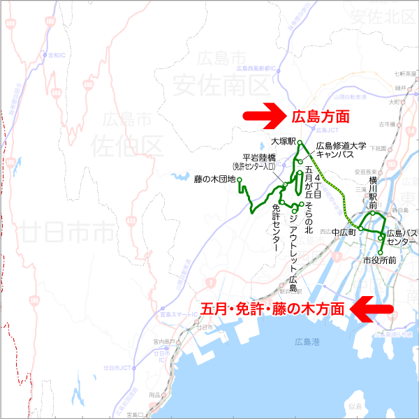 五月が丘団地・免許センター線-路線図