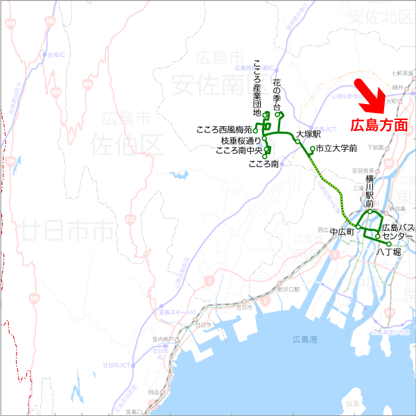 西風新都線-路線図