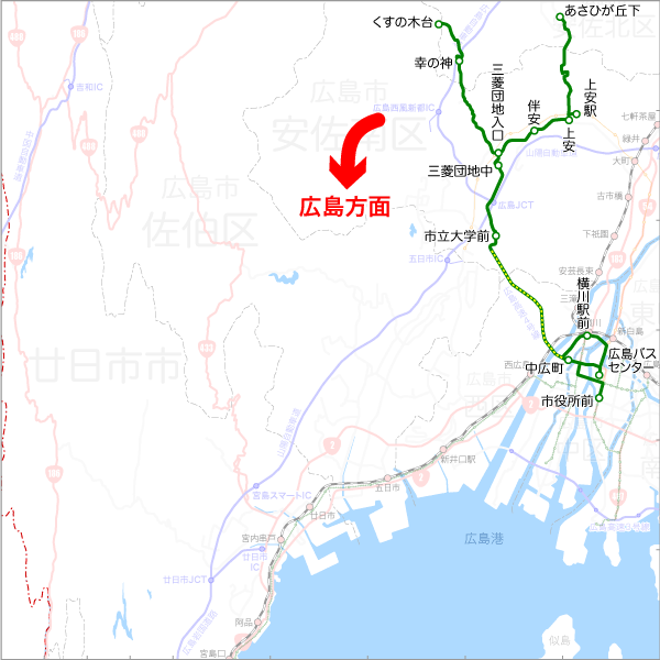 くすの木台線/沼田ループ線-路線図