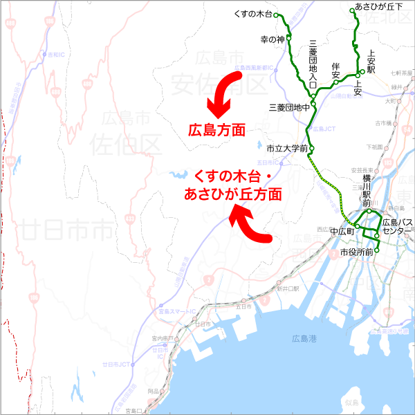 くすの木台線/沼田ループ線-路線図