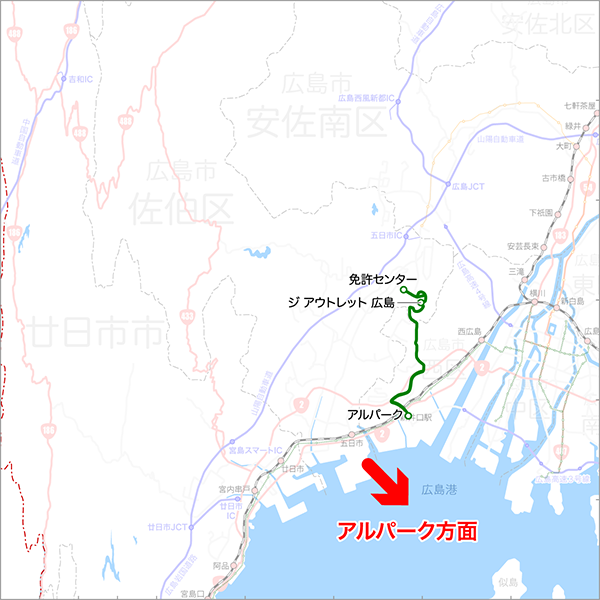 西風みなとライン-路線図