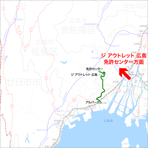 西風みなとライン-路線図