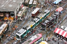 千田車庫での車両展示