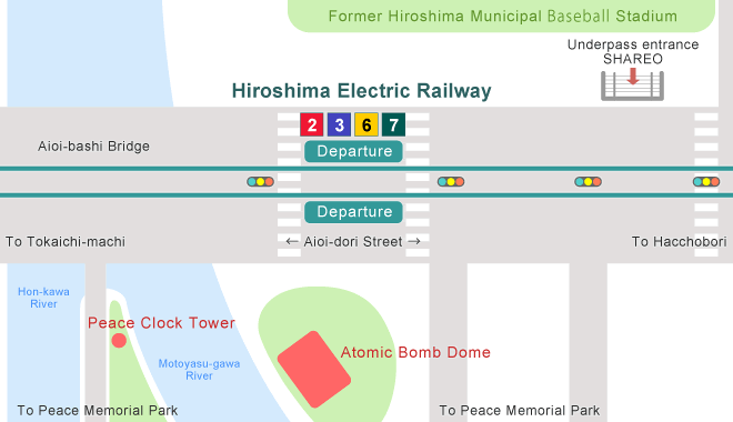 Map of Genbaku Dome-mae