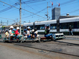 ミニ電車の走行